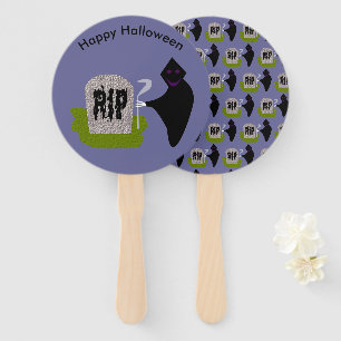 Death in the Cemetery Halloween Custom Hand Fan
