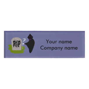 Death in the Cemetery Halloween Name Tag