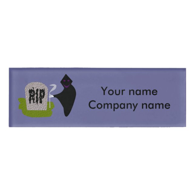 Death in the Cemetery Halloween Name Tag (Front)