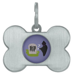 Death in the Cemetery Halloween Pet Tag
