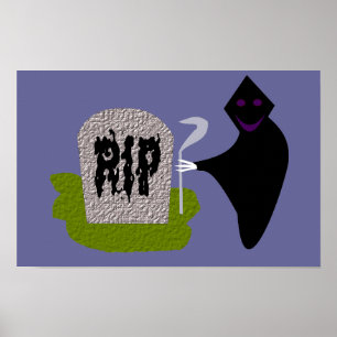 Death in the Cemetery Halloween Poster
