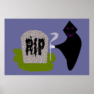 Death in the Cemetery Halloween Poster