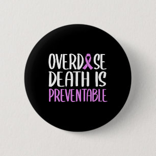 Death Is Preventable Purple Ribbon Awareness 6 Cm Round Badge