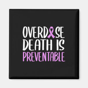 Death Is Preventable Purple Ribbon Awareness Magnet