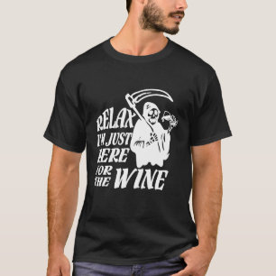 Death Just Here For The Wine Halloween Costume Alc T-Shirt