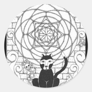 Death - Kitty of the Apocalypse Classic Round Sticker