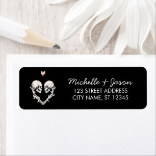 Death Lovers Skeleton Wedding Return Address