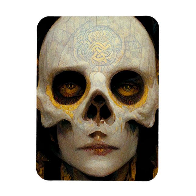 Death Mask Fantasy Sci-Fi Art Magnet (Vertical)