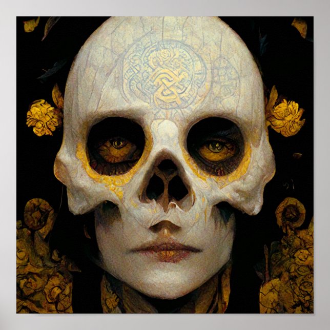 Death Mask Fantasy Sci-Fi Art Poster (Front)