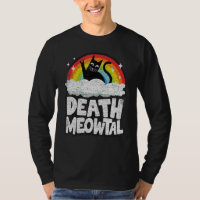 Death Meowtal Cat Rainbow Retro Kids Goth Death Me