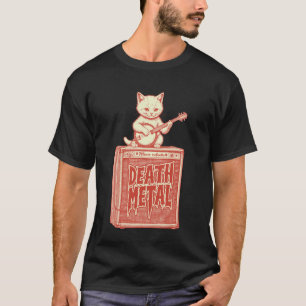 Death Metal Cat Funny Kitten Amplifier Heavy Banjo T-Shirt