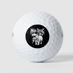 Death Metal Cute Baby Hippo Moo Deng Hippopotamus Golf Balls