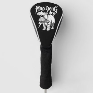 Death Metal Cute Baby Hippo Moo Deng Hippopotamus Golf Head Cover