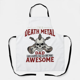 Death Metal Dad Skull Guitar Vintage Shirt Design_ Apron