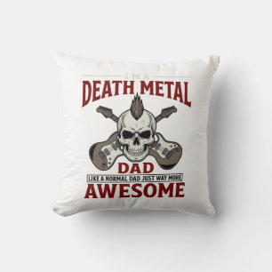 Death Metal Dad Skull Guitar Vintage Shirt Design_ Cushion
