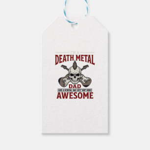 Death Metal Dad Skull Guitar Vintage Shirt Design_ Gift Tags