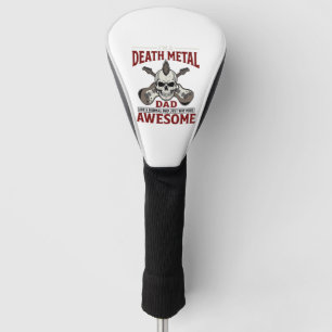 Death Metal Dad Skull Guitar Vintage Shirt Design_ Golf Head Cover