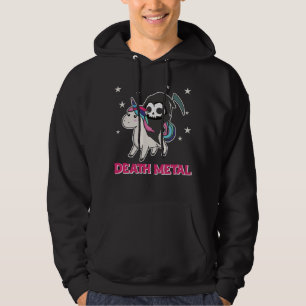 Death Metal - Death Riding Unicorn Funny Unicorn Hoodie