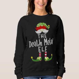 Death Metal Elf Group Christmas Pajama Party Sweatshirt