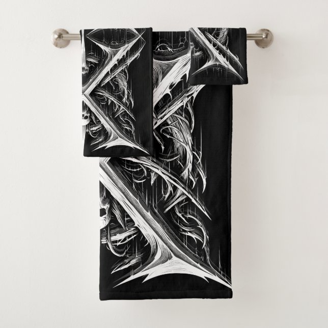 Death Metal Headbanger - Heavy Metal Metalheads Bath Towel Set (Insitu)