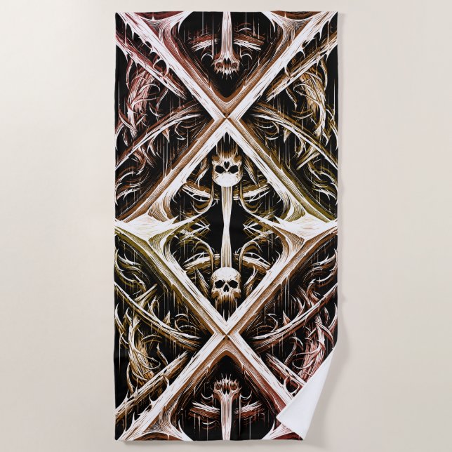 Death Metal Headbanger - Heavy Metal Metalheads Beach Towel (Front)