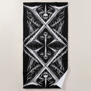 Death Metal Headbanger - Heavy Metal Metalheads Beach Towel