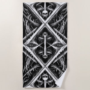 Death Metal Headbanger - Heavy Metal Metalheads Beach Towel