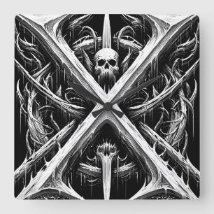 Death Metal Headbanger - Heavy Metal Metalheads Square Wall Clock