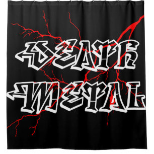 Death metal label shower curtain