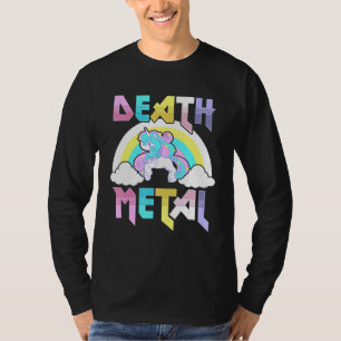 Death Metal Magical Unicorn Rocker Rock And Roll P T-Shirt