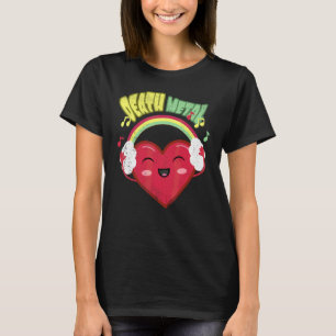 Death Metal Music Cute Rainbow Heart T-Shirt