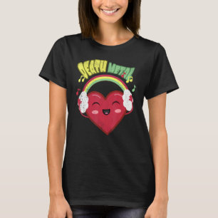 Death Metal Music Cute Rainbow Heart T-Shirt