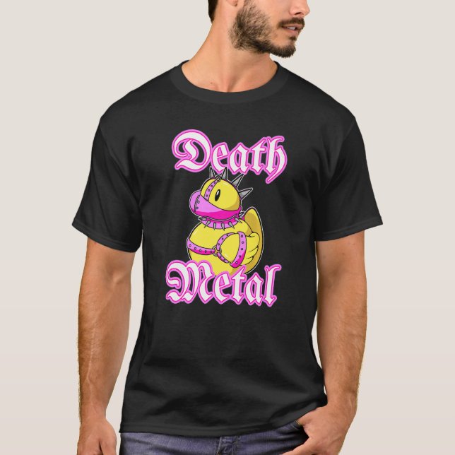 Death Metal Music Fan Cute Rocker Rubber Duck Bath T-Shirt (Front)