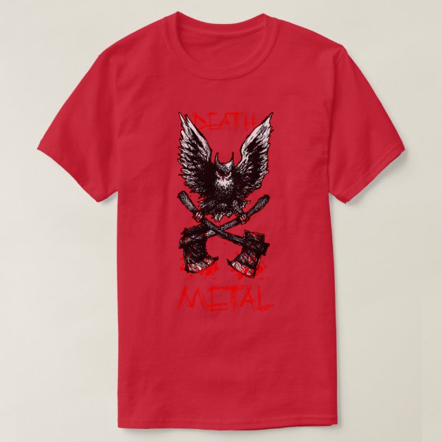Death Metal owl T-Shirt (Design Front)