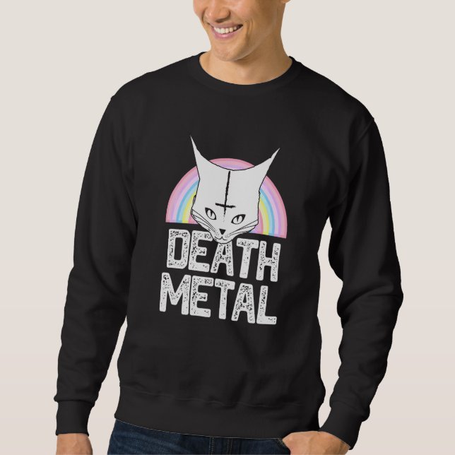 Death Metal Rainbow Cat Sweatshirt (Front)