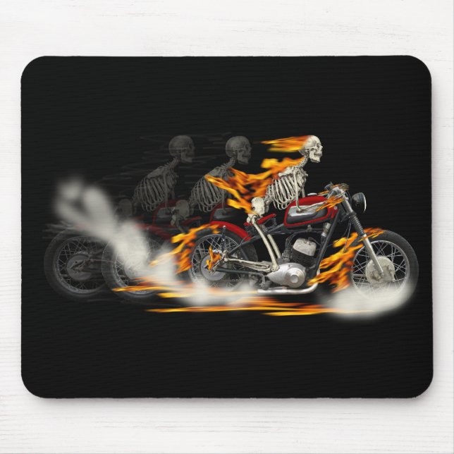 Death Metal Riders Motorcycle Fire Bike Mouse Mat (Front)
