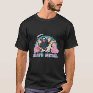 Death Metal Rock Music Rainbow Grim Reaper Riding  T-Shirt