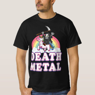 Death Metal Rock Music Rainbow Grim Reaper Riding  T-Shirt