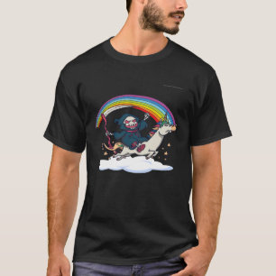 Death Metal Rock Music Rainbow Grim Reaper Riding  T-Shirt