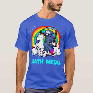 Death Metal s Unicorn Rainbow Grim Reaper Heavy Me T-Shirt