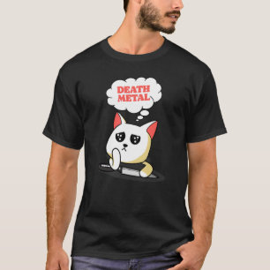 Death Metal Sarcastic Dreaming Cute Cat With Kni T-Shirt