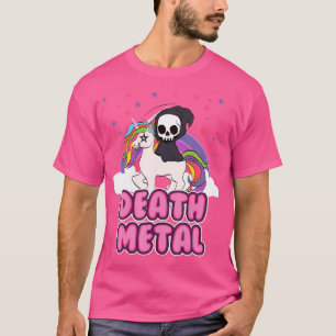 Death Metal - Unicorn Grim Reaper Rainbow Heavy Me T-Shirt