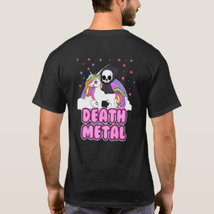 Death Metal Unicorn Grim Reaper Rainbow Heavy Meta T-Shirt