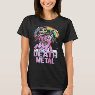 Death Metal Unicorn Reaper Rainbow T-Shirt