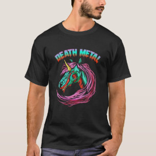 Death Metal Unicorn Zombie Style - Rainbow Design T-Shirt