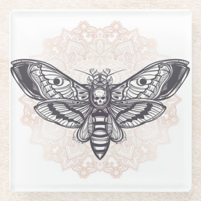 Death Moth Glass Coaster (Front)