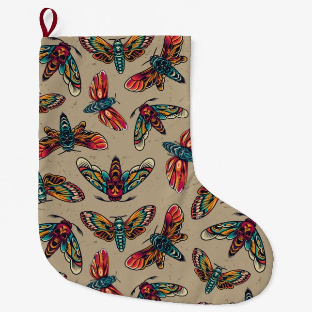 Death Moth Large Christmas Stocking (Front)