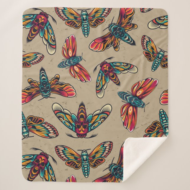 Death Moth Sherpa Blanket (Front)