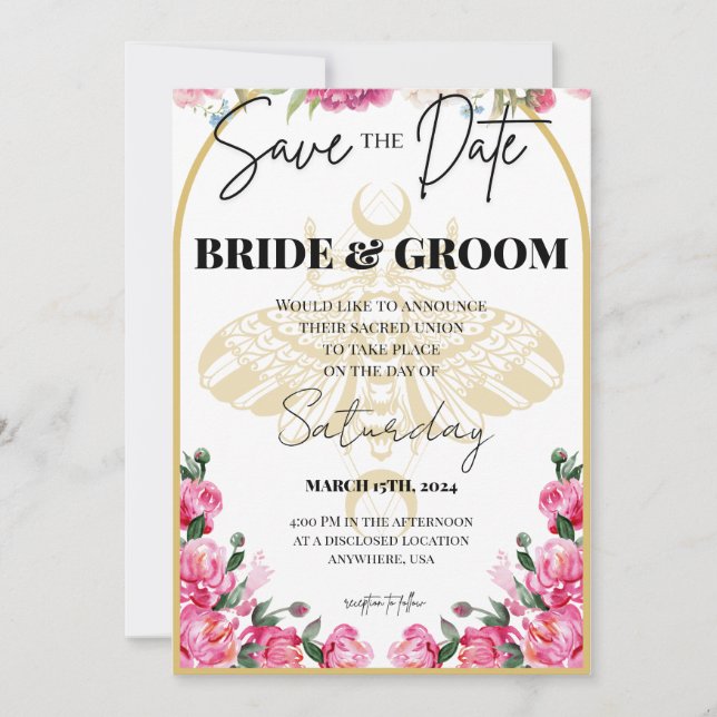 Death Moth Wedding - Save the Date (Front)