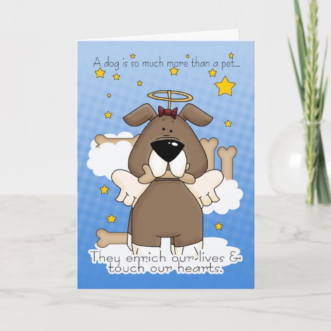 Death of a Dog Sympathy Card - Loss Of Pet Dog - D (Front)